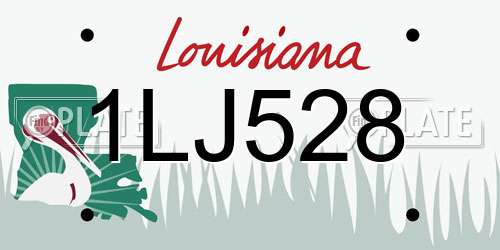 1LJ528 Louisiana License Plate