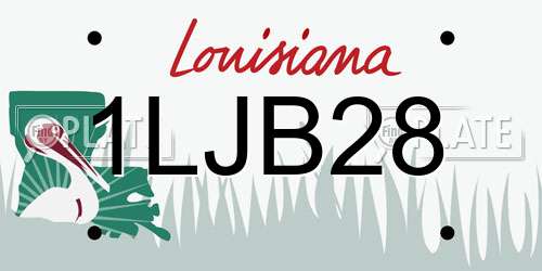 1LJB28 Louisiana License Plate
