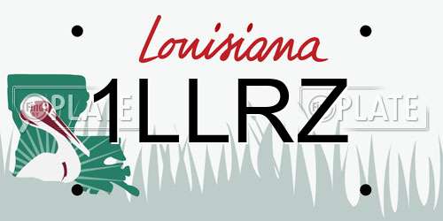 1LLRZ Louisiana License Plate