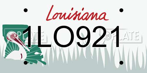 1LO921 Louisiana License Plate