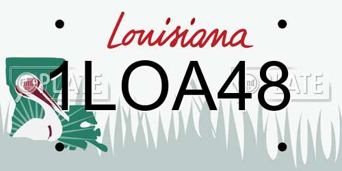 1LOA48 Louisiana License Plate