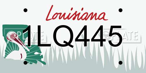 1LQ445 Louisiana License Plate