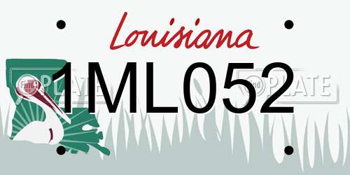 1ML052 Louisiana License Plate