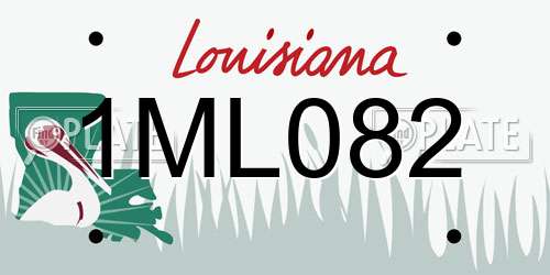 1ML082 Louisiana License Plate