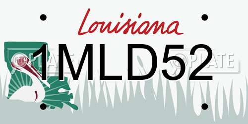 1MLD52 Louisiana License Plate