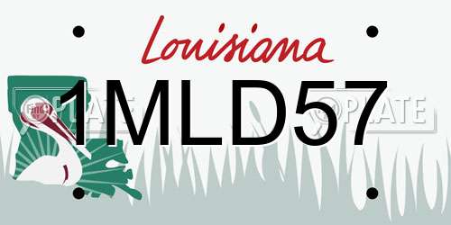 1MLD57 Louisiana License Plate