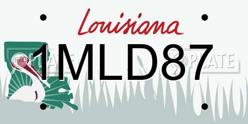 1MLD87 Louisiana License Plate