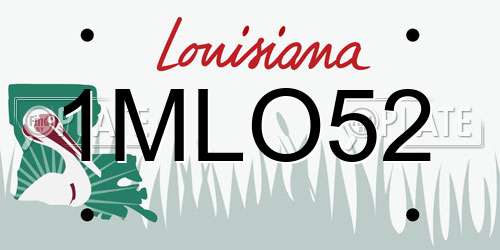 1MLO52 Louisiana License Plate