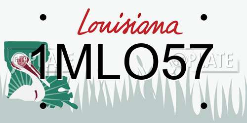 1MLO57 Louisiana License Plate