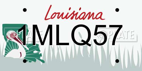 1MLQ57 Louisiana License Plate