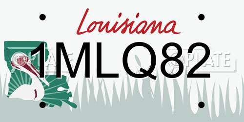 1MLQ82 Louisiana License Plate