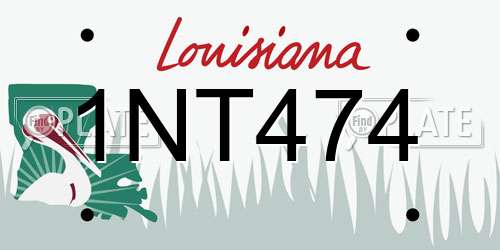 1NT474 Louisiana License Plate