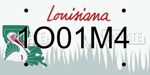 1O01M4 Louisiana License Plate