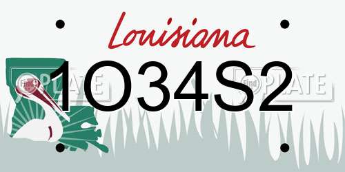 1O34S2 Louisiana License Plate