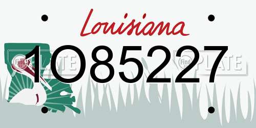 1O85227 Louisiana License Plate