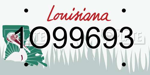 1O99693 Louisiana License Plate