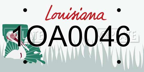 1OA0046 Louisiana License Plate