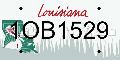 1OB1529 Louisiana License Plate