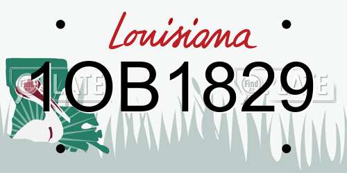 1OB1829 Louisiana License Plate