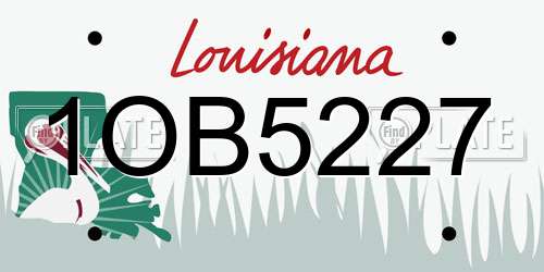 1OB5227 Louisiana License Plate