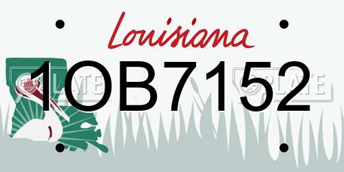 1OB7152 Louisiana License Plate