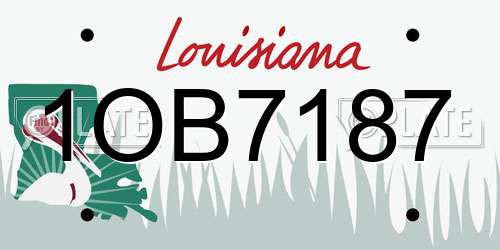 1OB7187 Louisiana License Plate