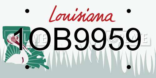 1OB9959 Louisiana License Plate