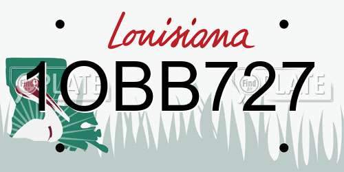 1OBB727 Louisiana License Plate