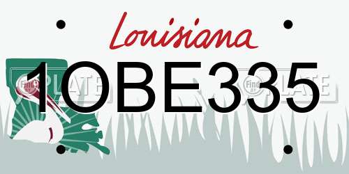 1OBE335 Louisiana License Plate