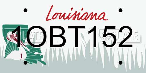 1OBT152 Louisiana License Plate