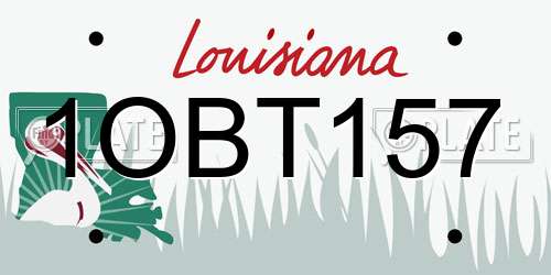1OBT157 Louisiana License Plate