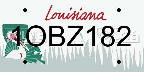 1OBZ182 Louisiana License Plate