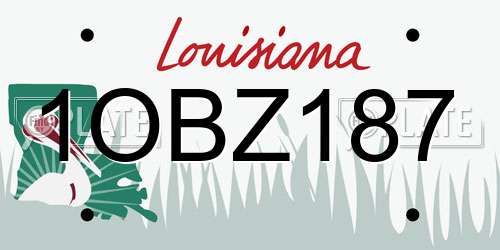 1OBZ187 Louisiana License Plate