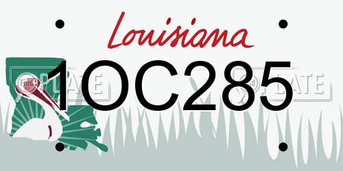 1OC285 Louisiana License Plate