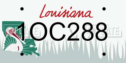 1OC288 Louisiana License Plate