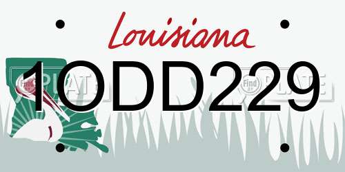 1ODD229 Louisiana License Plate