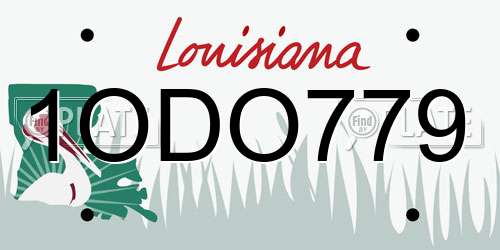 1ODO779 Louisiana License Plate