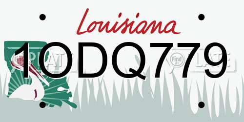 1ODQ779 Louisiana License Plate