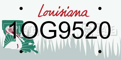 1OG9520 Louisiana License Plate