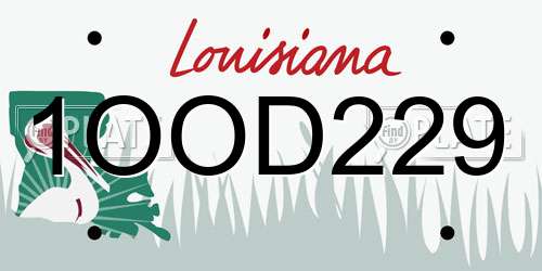 1OOD229 Louisiana License Plate