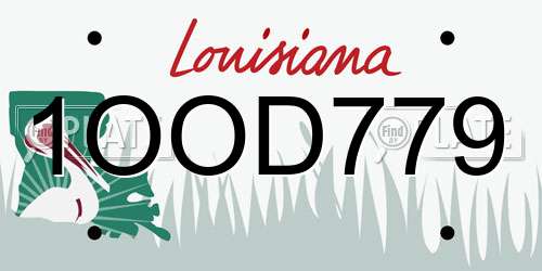1OOD779 Louisiana License Plate