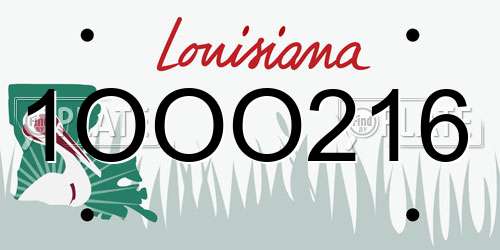 1OOO216 Louisiana License Plate