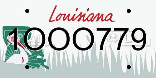 1OOO779 Louisiana License Plate