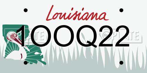 1OOQ22 Louisiana License Plate