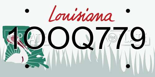 1OOQ779 Louisiana License Plate