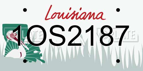 1OS2187 Louisiana License Plate