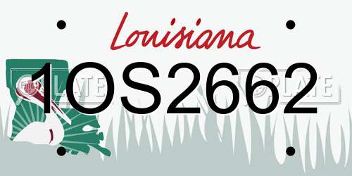 1OS2662 Louisiana License Plate
