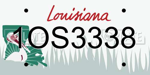 1OS3338 Louisiana License Plate
