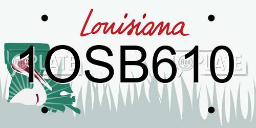 1OSB610 Louisiana License Plate