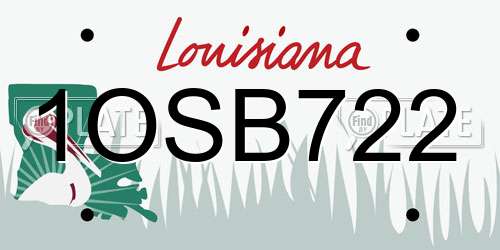 1OSB722 Louisiana License Plate